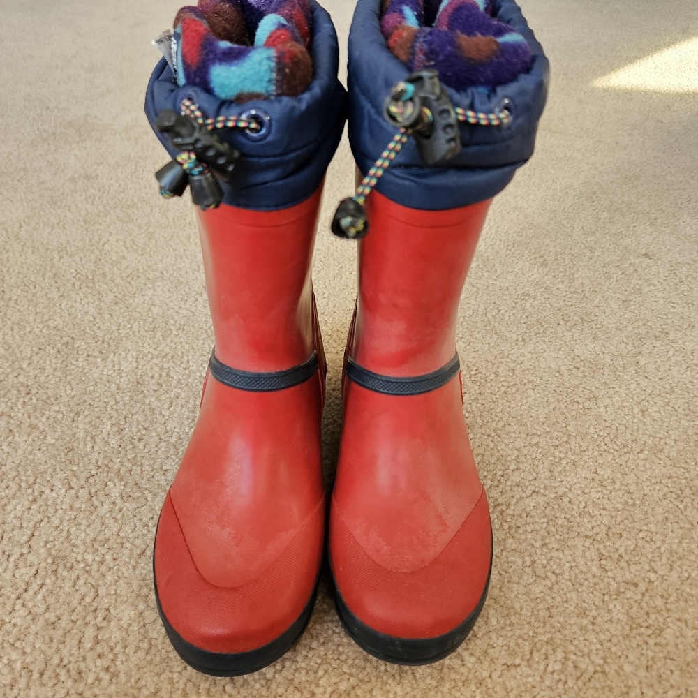 Lands End Vintage Rain/Winter Boot With Fleece Liner, Size 12